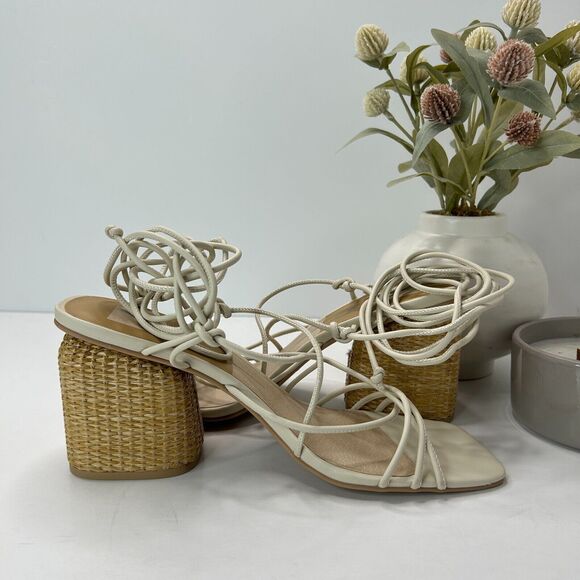Dolce Vita Nika Strappy Block Heel Sandals Square Toe Cream Women’s US 10 NWOB - Picture 8 of 11
